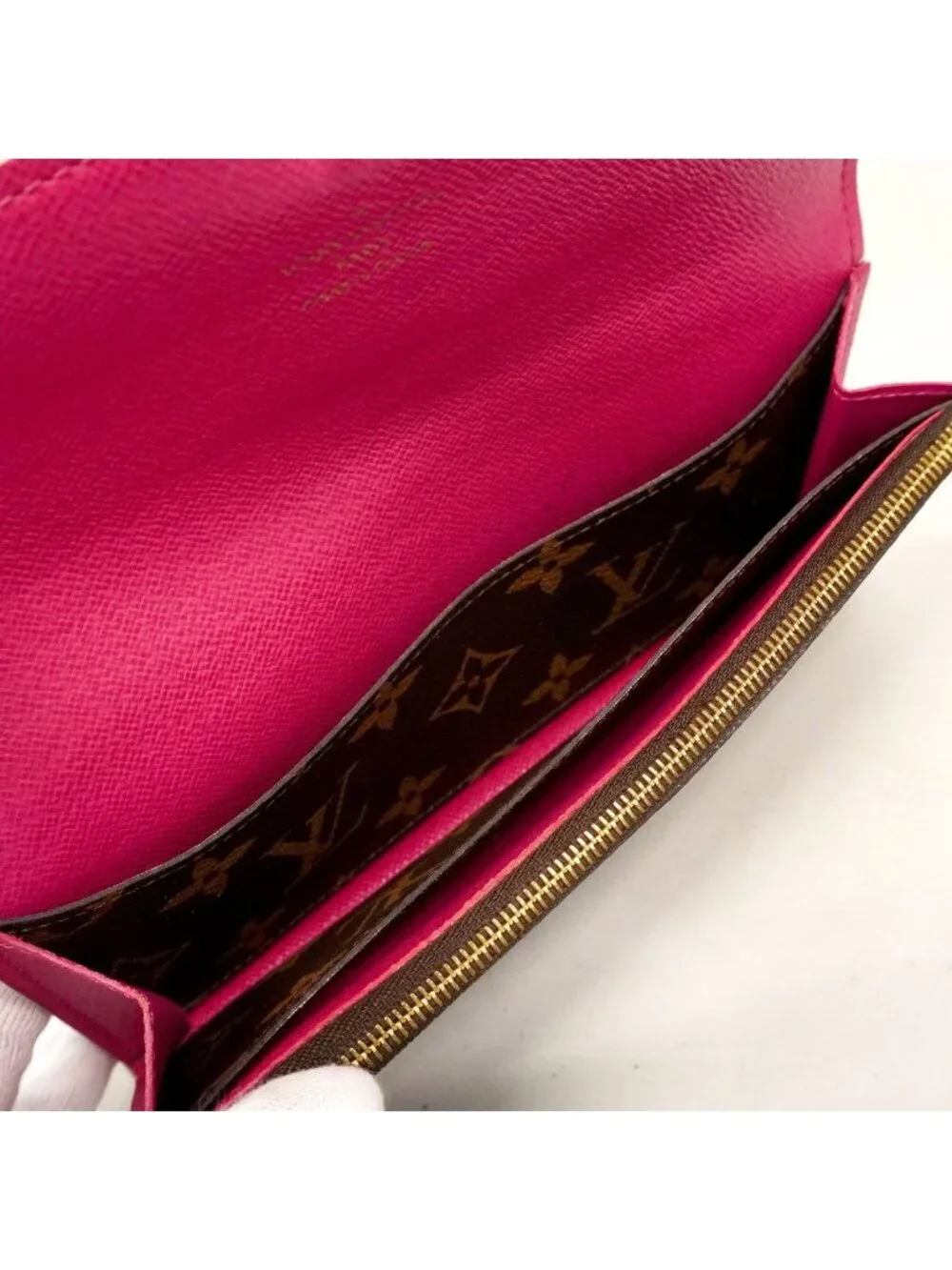 Louis Vuitton Wallet Monogram Portefeuille Emily Flower Motif Brown Rose